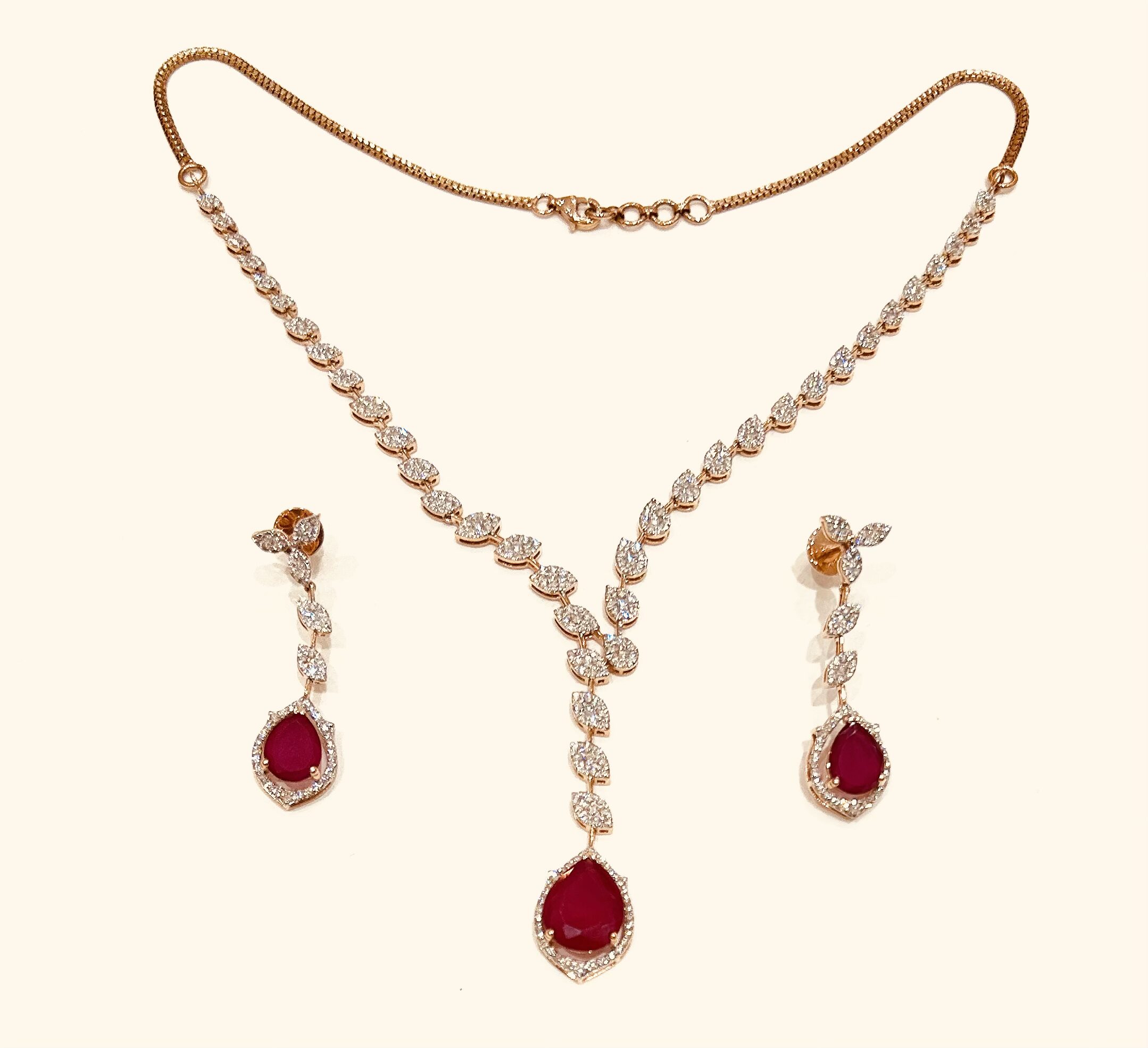 Diamond Necklace with Semi Precious Stones